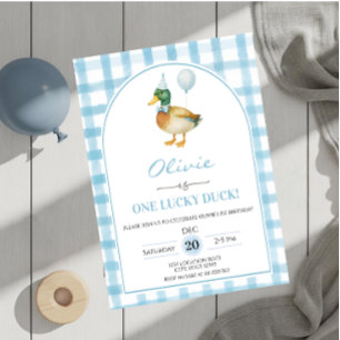 Ein Glückliches Enten Blaues Geburtstag Einladung