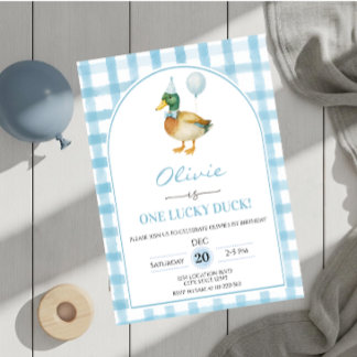Ein Glückliches Enten Blaues Geburtstag Einladung
