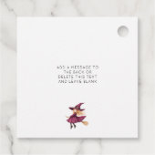 Ein glückliches Halloween-Hexe Geschenkanhänger (Rückseite)