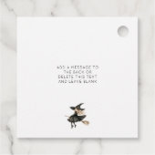 Ein glückliches Halloween-Hexe Geschenkanhänger (Rückseite)