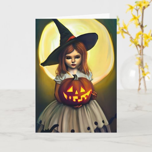 Ein glückliches Halloween Karte (Gelbe Blume)