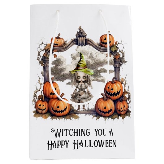 Ein glückliches Halloween Mittlere Geschenktüte (Vorderseite)