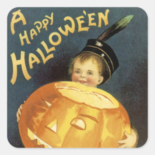 Ein glückliches Halloween Quadratischer Aufkleber