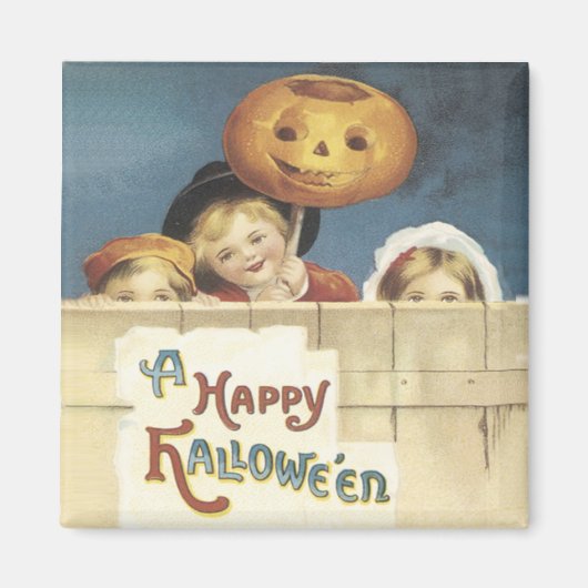Ein glückliches Halloween-Vintages Magnet (Vorne)