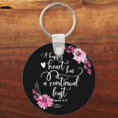 Ein glückliches Herz hat ein ständiges Fest Schlüsselanhänger (Vorderseite)