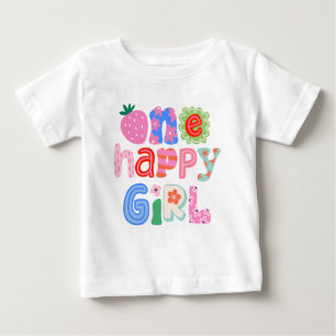 Ein glückliches Mädchen 1. Geburtstags-Shirt Baby T-shirt