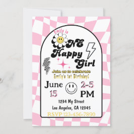 Ein glückliches Mädchen zum Geburtstag Einladung