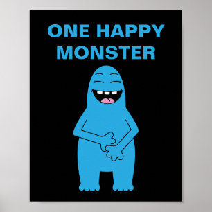 Ein glückliches Monster Halloween Geburtstags Cust Poster