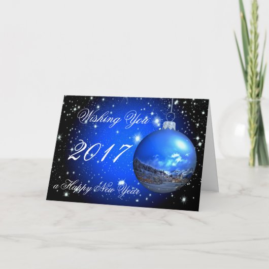 Ein glückliches neues Jahr Feiertagskarte (Vorderseite)