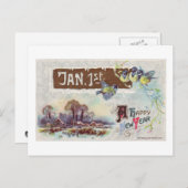 Ein glückliches neues Jahr Feiertagspostkarte (Vorne/Hinten)