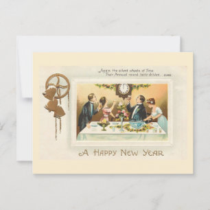 Ein glückliches neues Jahr, inspiriert von Vintage Postkarte