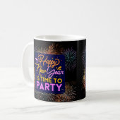 Ein glückliches neues Jahr ist Zeit für Party Kaffeetasse (Vorderseite Links)