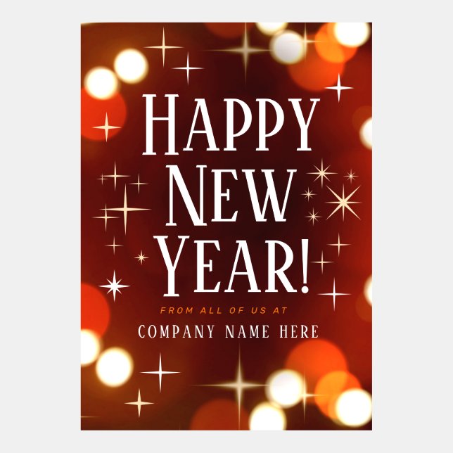 Ein glückliches neues Jahr mit Sternen und Lichter (Vorderseite)