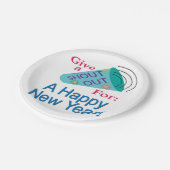 Ein glückliches neues Jahr Pappteller (Schrägansicht)