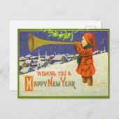 Ein glückliches neues Jahr Postkarte (Vorne/Hinten)
