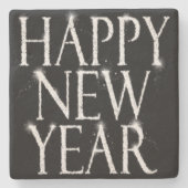 Ein glückliches neues Jahr Steinuntersetzer (Vorderseite)