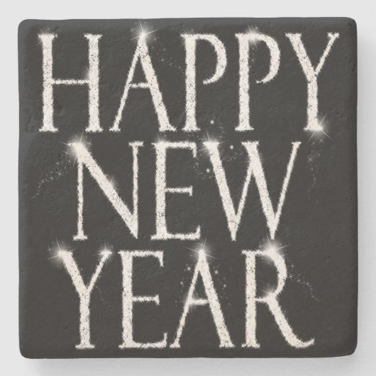 Ein glückliches neues Jahr Steinuntersetzer (Vorderseite)