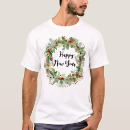 Ein glückliches neues Jahr und ein Weihnachtsmann T-Shirt