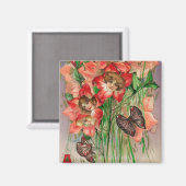 Ein glückliches Osterfest mit weiblichen Blume Magnet (Vorderseite/Rückseite)