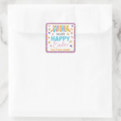 Ein glückliches Osterfest Quadratischer Aufkleber (Tasche)