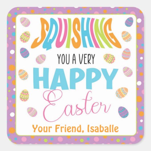 Ein glückliches Osterfest Quadratischer Aufkleber (Vorderseite)