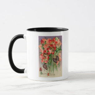 Ein glückliches Ostern mit weiblichen Blume Tasse