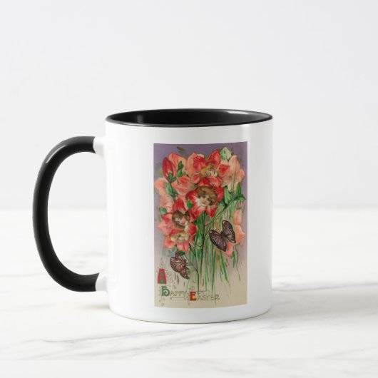 Ein glückliches Ostern mit weiblichen Blume Tasse (Links)