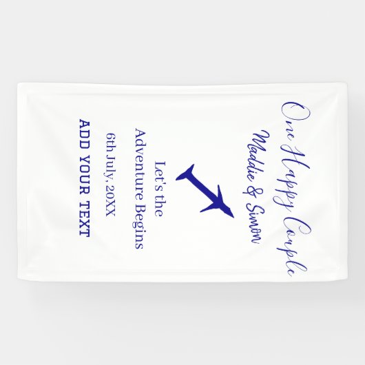 Ein glückliches Paar - Abenteuer beginnt Hochzeit Banner (Horizontal)