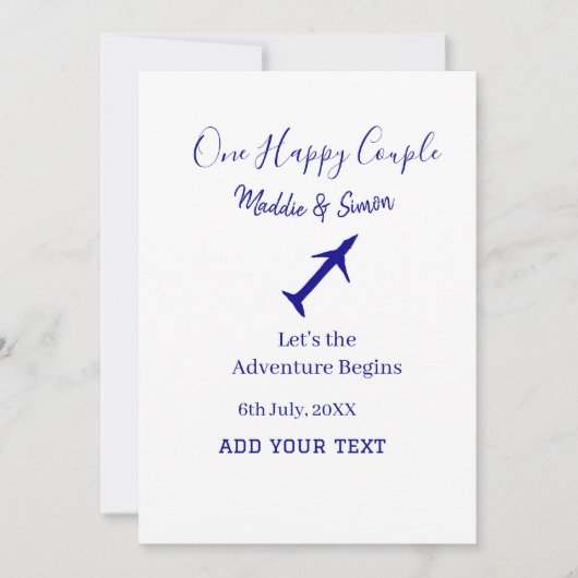 Ein glückliches Paar - Abenteuer beginnt Hochzeit Einladung (Vorderseite)