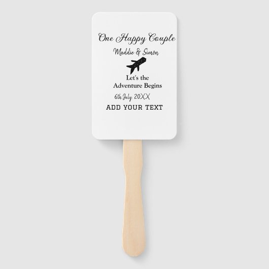 Ein glückliches Paar - Abenteuer beginnt Hochzeit Fächer (Rückseite)