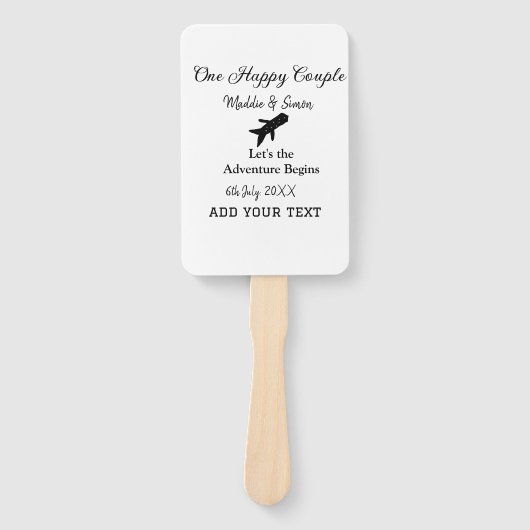 Ein glückliches Paar - Abenteuer beginnt Hochzeit Fächer (Vorderseite)