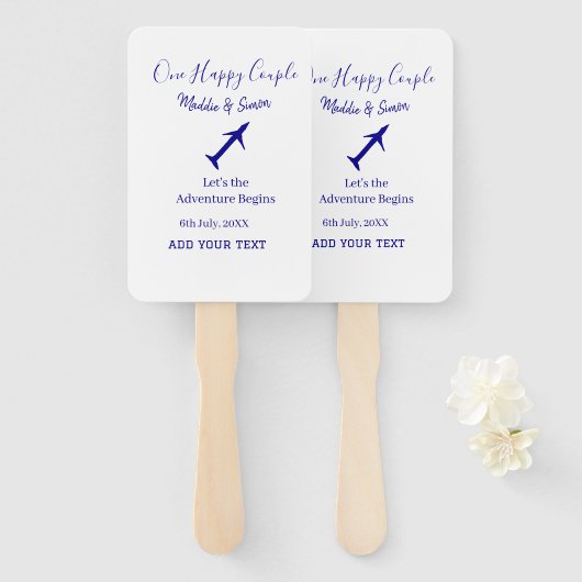 Ein glückliches Paar - Abenteuer beginnt Hochzeit Fächer (Vorne und Hinten)