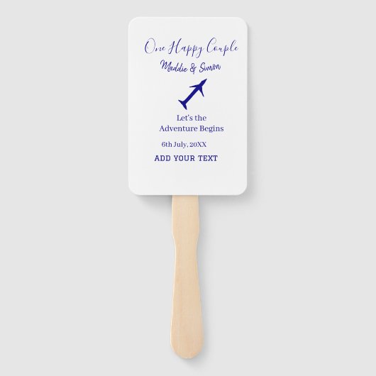 Ein glückliches Paar - Abenteuer beginnt Hochzeit Fächer (Rückseite)