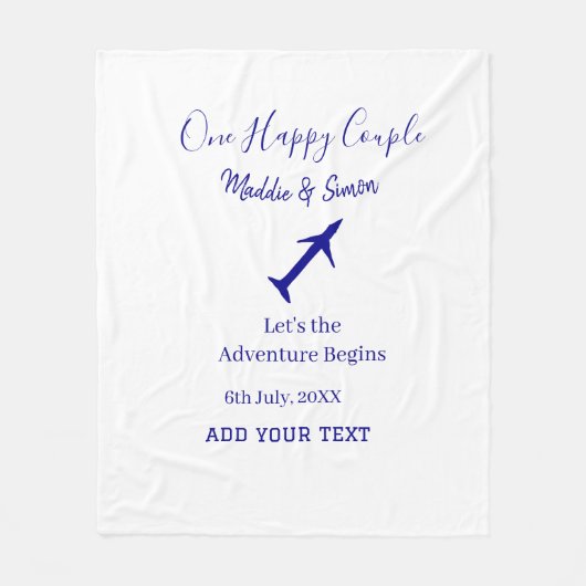 Ein glückliches Paar - Abenteuer beginnt Hochzeit Fleecedecke (Vorderseite)