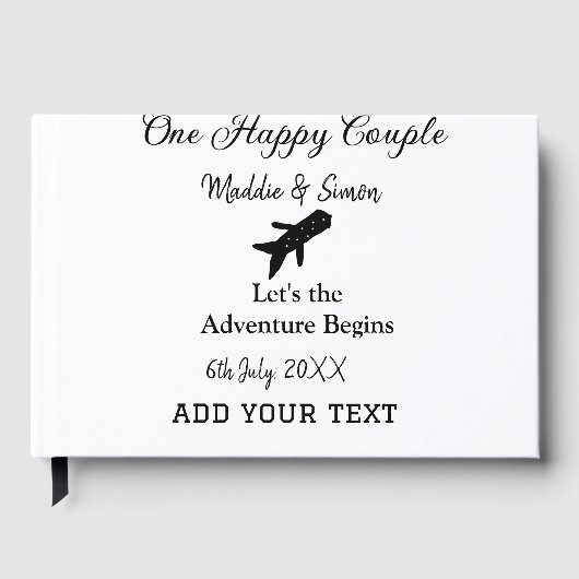 Ein glückliches Paar - Abenteuer beginnt Hochzeit Gästebuch (Vorderseite)