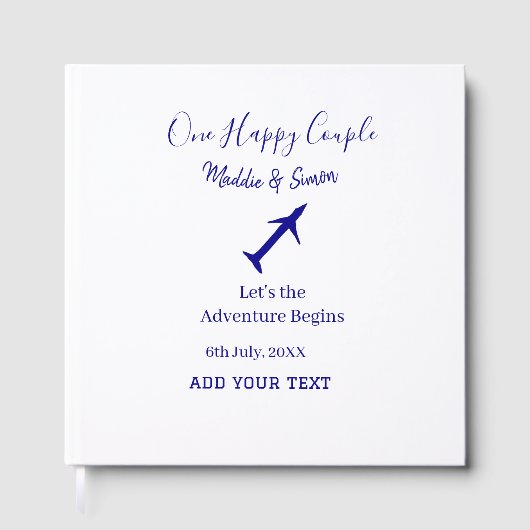 Ein glückliches Paar - Abenteuer beginnt Hochzeit Gästebuch (Vorderseite)