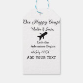 Ein glückliches Paar - Abenteuer beginnt Hochzeit Geschenkanhänger (Rückseite)