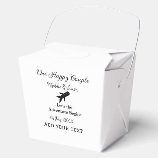 Ein glückliches Paar - Abenteuer beginnt Hochzeit Geschenkschachtel (Vorderseite)