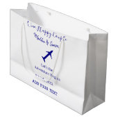 Ein glückliches Paar - Abenteuer beginnt Hochzeit Große Geschenktüte (Vorderseite Schrägansicht)