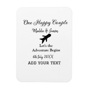 Ein glückliches Paar - Abenteuer beginnt Hochzeit Magnet