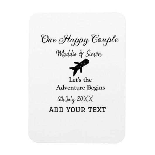 Ein glückliches Paar - Abenteuer beginnt Hochzeit Magnet (Vertikal)