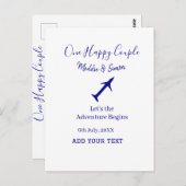 Ein glückliches Paar - Abenteuer beginnt Hochzeit Postkarte (Vorne/Hinten)