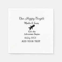 Ein glückliches Paar - Abenteuer beginnt Hochzeit Serviette