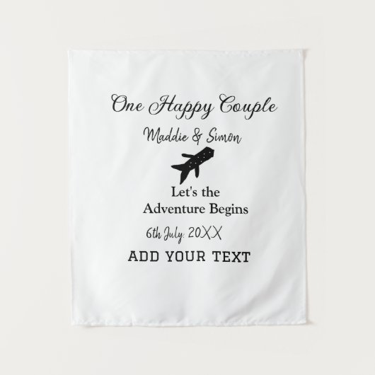 Ein glückliches Paar - Abenteuer beginnt Hochzeit Wandteppich (Vorderseite)