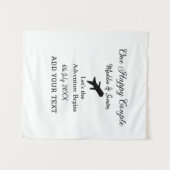 Ein glückliches Paar - Abenteuer beginnt Hochzeit Wandteppich (Vorderseite (Horizontal))