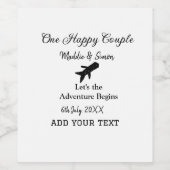 Ein glückliches Paar - Abenteuer beginnt Hochzeit Weinetikett (Einzelnes Label)