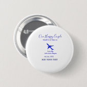 Ein glückliches Paar, lasst das Abenteuer Hochzeit Button (Vorne & Hinten)