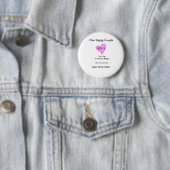 EIN GLÜCKLICHES PAAR ROSA HERZ HOCHZEIT NAME DATUM BUTTON (Beispiel)
