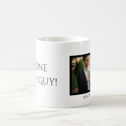 Ein glückliches Typ Foto mit Date Typografy Coffee Kaffeetasse (Mittel)