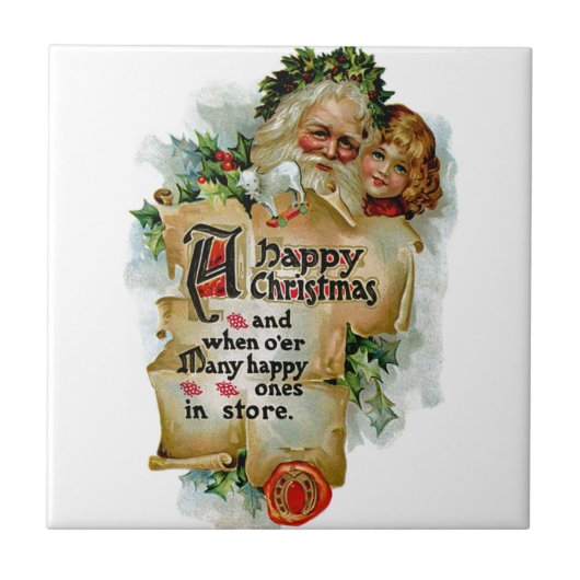 Ein glückliches Weihnachten Fliese (Vorderseite)